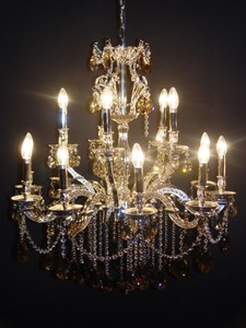 Casa Padrino Barock Kristall Kronleuchter 15-Flammig Silber ModK8 - Hngeleuchte Lster Hngelampe Deckenlampe