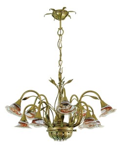 Casa Padrino Barock Schmiedeeisen Kronleuchter 10-Flammig Glas H�ngeleuchte L�ster H�ngelampe Deckenlampe - Burg Schloss Leuchter
