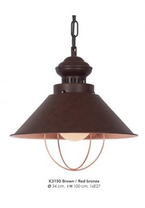 Casa Padrino H�ngeleuchte Deckenleuchte Bronzefarben Industrial Design 34 cm Durchmesser - Industrie Lampe Leuchte Industrieleuchte