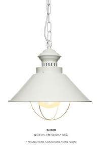 Casa Padrino Hngeleuchte Deckenleuchte Wei Industrial Design 34 cm Durchmesser - Industrie Lampe Leuchte Industrieleuchte