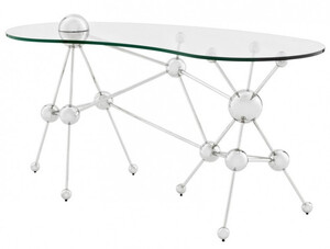 Casa Padrino Luxus Schreibtisch / Sekret�r Glas / Silber Astronomy - Art Deco