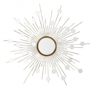 Casa Padrino Luxus Designer Wandspiegel Sunshine Gold B 155 x H 155 cm - Luxury Hotel Collection