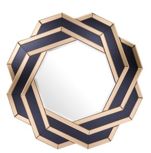 Casa Padrino Luxus Designer Wandspiegel Amber Gold B 90 x H 90 cm - Luxury Hotel Collection