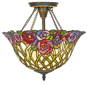 Casa Padrino Tiffany Deckenleuchte / Hngeleuchte Mosaik Glas Durchmesser 40 cm - Leuchte Lampe