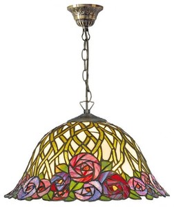 Casa Padrino Tiffany Deckenleuchte / H�ngeleuchte mit Kette Mosaik Glas Durchmesser 40 cm - Leuchte Lampe