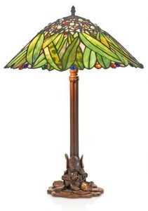 Casa Padrino Tiffany Tischleuchte Hockerleuchte Bananenbl�tter 40 cm ModX4b - Leuchte Lampe