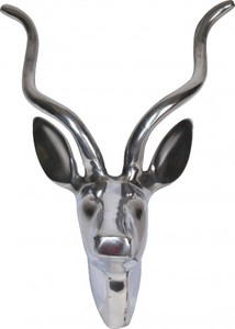 Casa Padrino Designer Geweih Deko Bock aus poliertem Aluminium - Wandfigur - Geweih - Wandgeweih