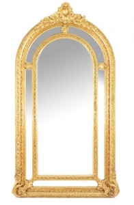 Riesiger Casa Padrino Luxus Barock Wandspiegel Gold Versailles 210 x 115 cm - Massiv und Schwer - Goldener Spiegel