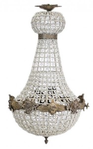 Casa Padrino Barock Kronleuchter Oxide mit Glaskristallen 75 x 40 cm Antik Stil - M�bel L�ster Leuchter H�ngeleuchte H�ngelampe