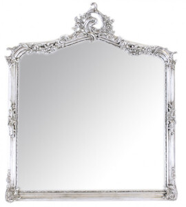Casa Padrino Barock Wandspiegel Antik Silber - Italienischer Antik Stil - 115 x 100 cm - Edel & Prunkvoll