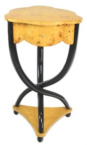 Casa Padrino Biedermeier Schubladen Schrank Vogelaugenahorn - Handgefertigt aus Massivholz - Nachtschrank Nachttisch Kommode