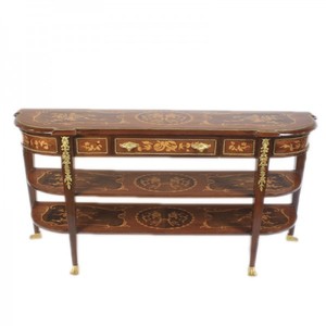 Casa Padrino Barock Sideboard TV Schrank Mahagoni Intarsien  Fernsehschrank - Wohnzimmer Mbel