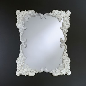 Casa Padrino Barock Wandspiegel Antik Stil Wei� 92 x 110 cm - Barocker Spiegel Antikwei�