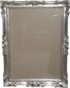 Casa Padrino Barock Luxus Holz Bilderrahmen 85 x 64 cm Silber - Gro�er Bilder Rahmen Foto Rahmen Jugendstil Antik Stil - Made in Italy