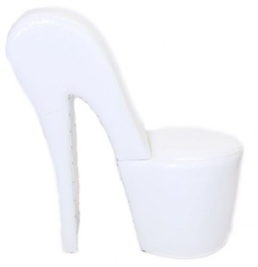 Casa Padrino High Heel Sessel Wei Lack Luxus Design - Designer Sessel - Club Mbel - Schuh Stuhl Sessel