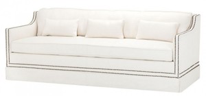 Casa Padrino Luxus Belle Epoche Sofa Creme Wei Leinen - Jugendstil Art Deco - Luxury Collection