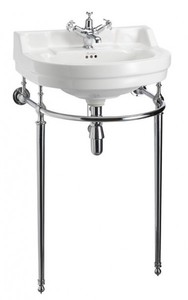 Casa Padrino Jugendstil Stand Waschtisch Wei� / Chrom B 56cm - Art Deco Waschbecken Barock Antik Stil
