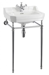 Casa Padrino Jugendstil Stand Waschtisch Wei� / Chrom B 56cm Mod5 - Art Deco Waschbecken Barock Antik Stil