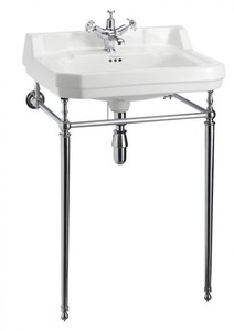 Casa Padrino Jugendstil Stand Waschtisch Wei� / Chrom B 61cm Mod5 - Art Deco Waschbecken Barock Antik Stil