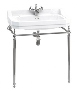 Casa Padrino Jugendstil Stand Waschtisch Wei� / Chrom B 80cm Mod5 - Art Deco Waschbecken Barock Antik Stil