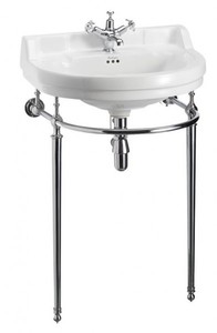 Casa Padrino Jugendstil Stand Waschtisch Wei� / Chrom B 62cm - Art Deco Waschbecken Barock Antik Stil