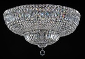 Casa Padrino Barock Kristall Decken Kronleuchter Nickel 60,5 x H 35 cm Antik Stil - Mbel Lster Leuchter Hngeleuchte Hngelampe