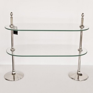 Casa Padrino Luxus Regalschrank vernickelt - Badregal Regal Schrank Glas Glasregal