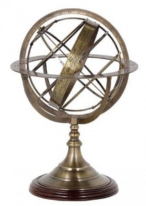 Casa Padrino Luxus Globus Antik Messing  32 x H. 52 cm - Art Deco Deko Globus - Wohnzimmer Deko - Schreibtisch Deko - Luxus Kollektion