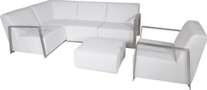 Casa Padrino Art Deco Designer Garten M�bel Set Wei� mit Sunbrella Stoff - schnelltrocknend - Luxus Garten M�bel Set