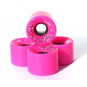 Clans Longboard / Cruiser Wheel Set Pink 59mm / 78A  (4 Rollen) Rollen Set Wheels
