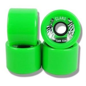 Clans Longboard Wheel Set Green 70mm / 83A  (4 Rollen) Rollen Set Wheels