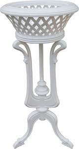 Casa Padrino Barock Pflanzentopfst�nder aus Holz Weiss - Blumentopfst�nder, Blumenst�nder