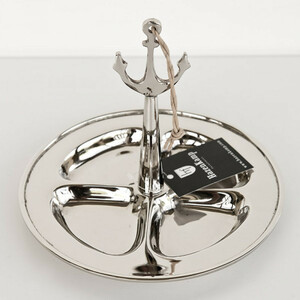 Casa Padrino Messing Schale Anker vernickelt f�r N�sse Zucker oder Salzgeb�ck mit 4 Segmenten - Maritime Deko