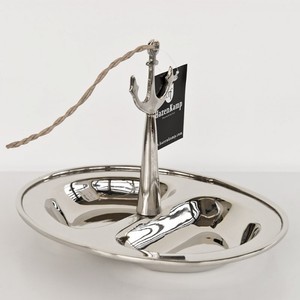 Casa Padrino Messing Schale Anker vernickelt f�r N�sse Zucker oder Salzgeb�ck mit 2 Segmenten - Maritime Deko