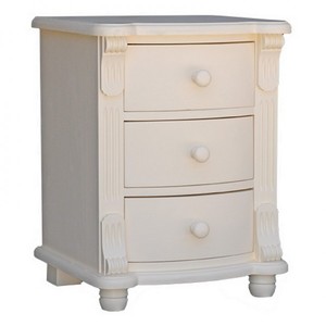 Casa Padrino Jugendstil Nacht Schrank Kommode mit 3 Schubladen - Landhaus Shabby Chic Mbel - Massivholz Nachtschrnkchen Barock