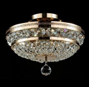 Casa Padrino Barock Kristall Decken Kronleuchter Gold 32 x H 23,5 cm Antik Stil - M�bel L�ster Leuchter Deckenleuchte Deckenlampe