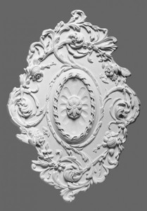 Casa Padrino Stuck Rosette 77.5 x 53 cm Deckenstuck Deckenrosette Stuckrosette Wandrosette Barock Jugendstil
