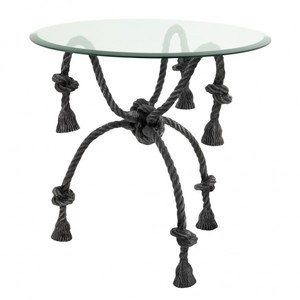 Casa Padrino Luxus Beistelltisch Metall / Glas Tauseil Optik - Glas Tisch