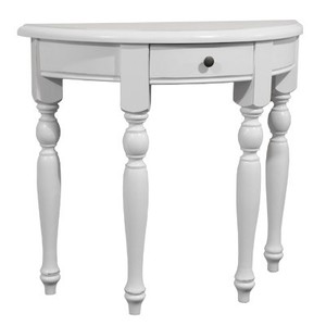 Casa Padrino Konsolentisch mit Schubladen Wei - Halbmond Tisch - Sekretr Konsole - Telefontisch