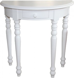 Casa Padrino Konsolentisch mit Schubladen Wei Mod1 - Halbmond Tisch - Sekretr Konsole - Telefontisch