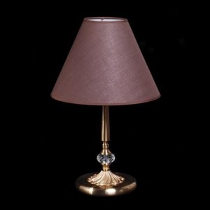 Casa Padrino Luxus Kristall Tischleuchte Bronze / Lampenschirm Braun 31 x 50 cm - Leuchte - Luxury Collection