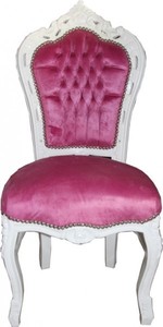 Casa Padrino Barock Esszimmer Stuhl Rosa / Wei� - M�bel