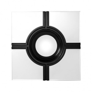 Casa Padrino Luxus Wand Spiegel Art Deco Schwarz / Spiegelglas 61 x 61 cm - Wandspiegel