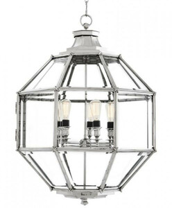 Casa Padrino Luxus Laterne - Luxus Nickel H�ngeleuchte Durchmesser 80 x H 98 cm