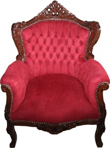 Casa Padrino Barock Sessel Lord Bordeaux Rot/Braun - Antik Stil  
