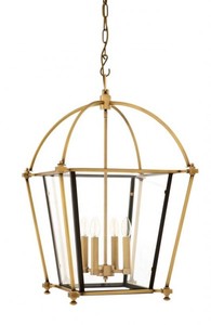 Casa Padrino Luxus Laterne - Luxus H�ngeleuchte Messing 68 x 68 x H 75 cm