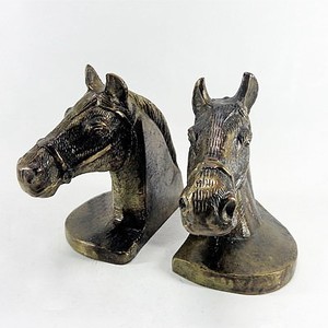 Casa Padrino B�cherst�tzen Set Pferdek�pfe Messing - B�cherst�tze - Book End Buchst�tzen