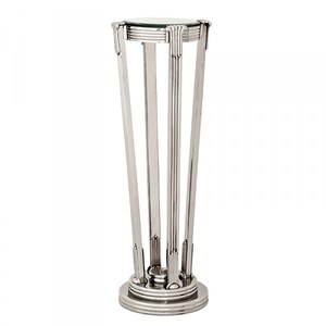 Casa Padrino Luxus Barock Beistelltisch / S�ule Messing Vintage Nickel Finish 36 x H 105.5 cm - Tisch M�bel