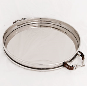 Casa Padrino Luxus Tablett Durchmesser 40 x H 6,5 cm - Luxus Qualitt