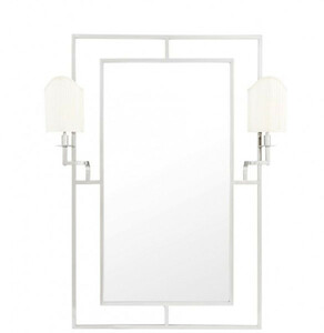 Casa Padrino Luxus Designer Wandspiegel Nickel 113 x H 140 cm - Luxus Hotel Spiegel